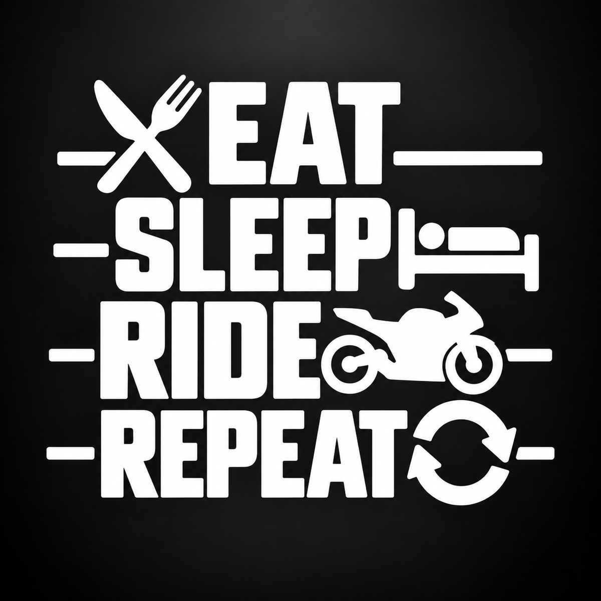 Eat Sleep Ride Repeat Vinyl Sticker