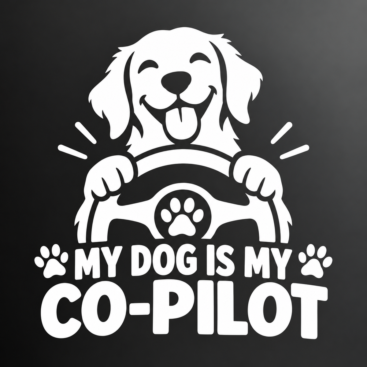 My Dog Is My Co-Pilot vinyl sticker
