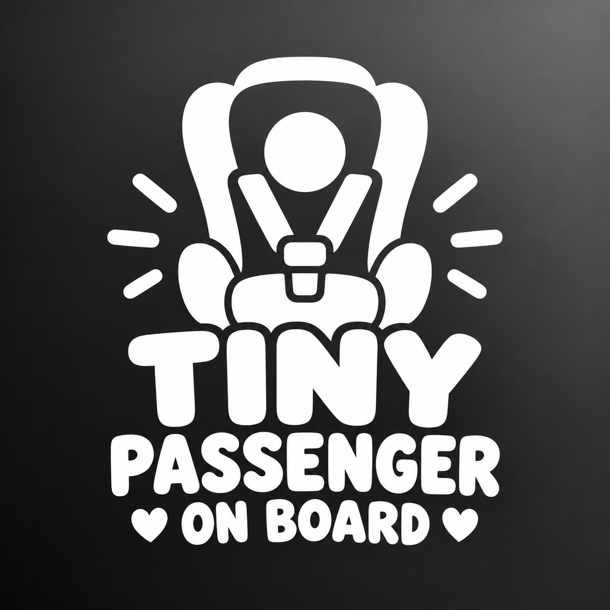 Tiny Passenger on Board vinyl sticker